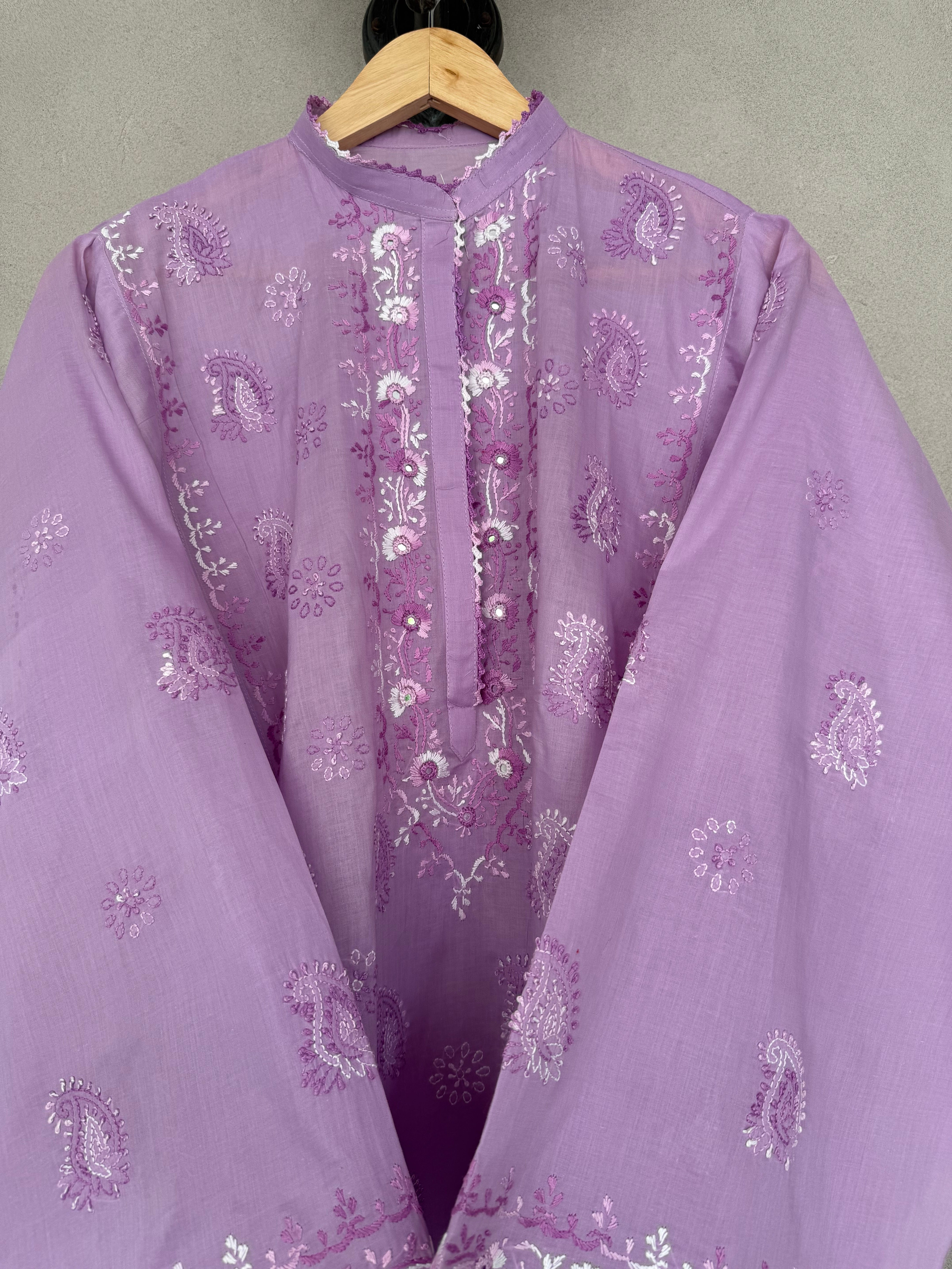 Lilac kashmiri embroidered kurta