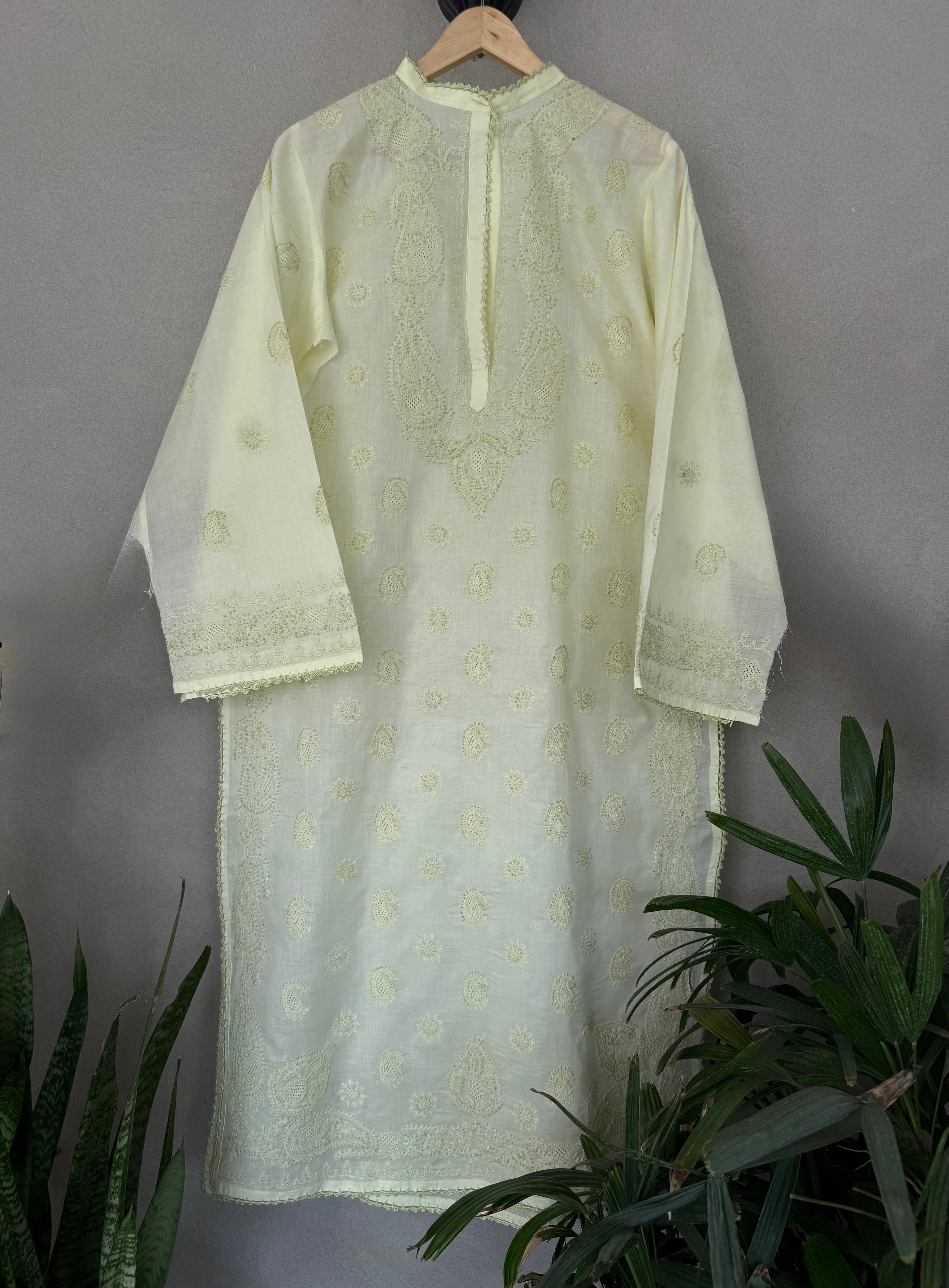Light Yellow and Green Kurta