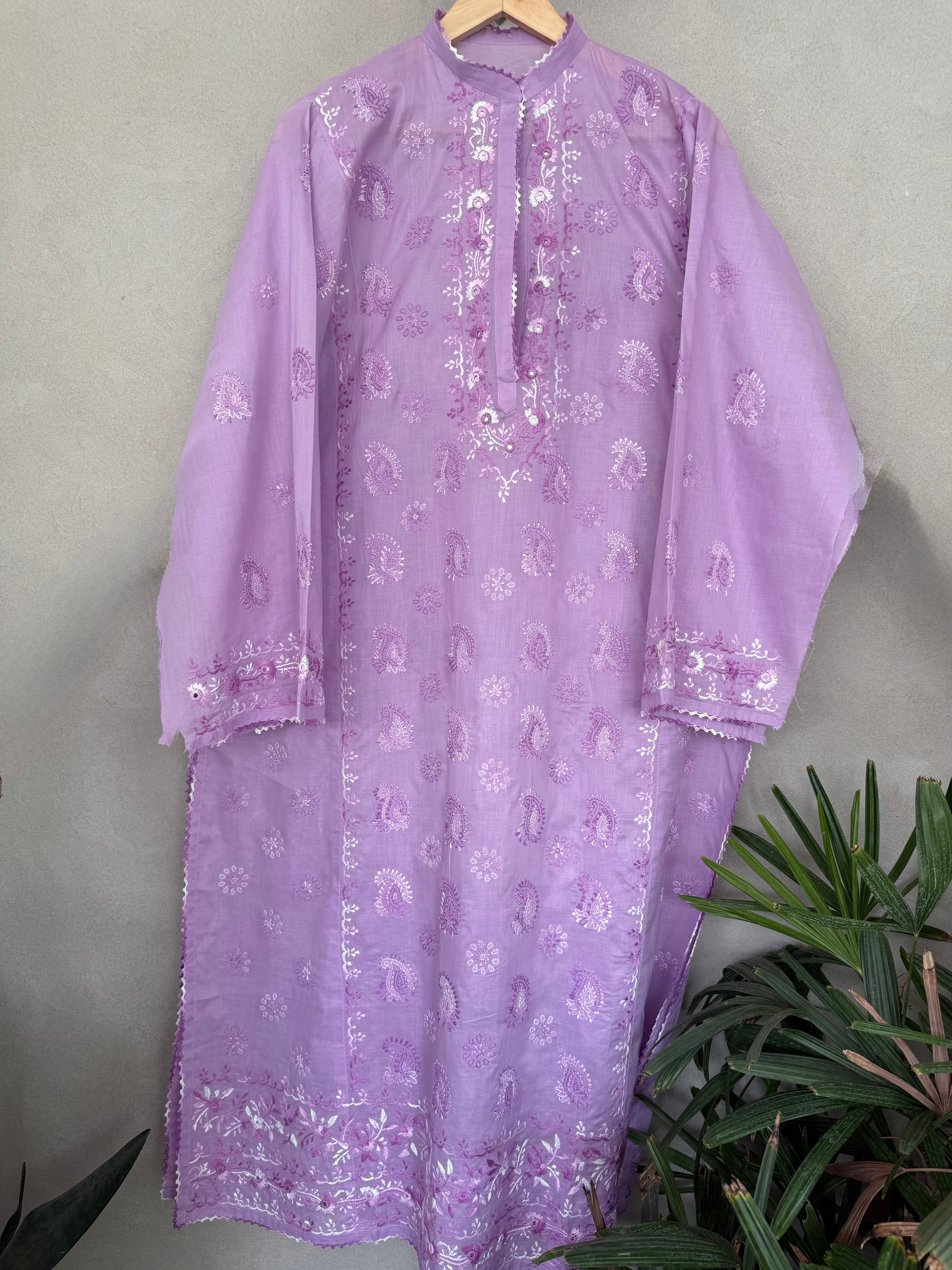 Lilac kashmiri embroidered kurta