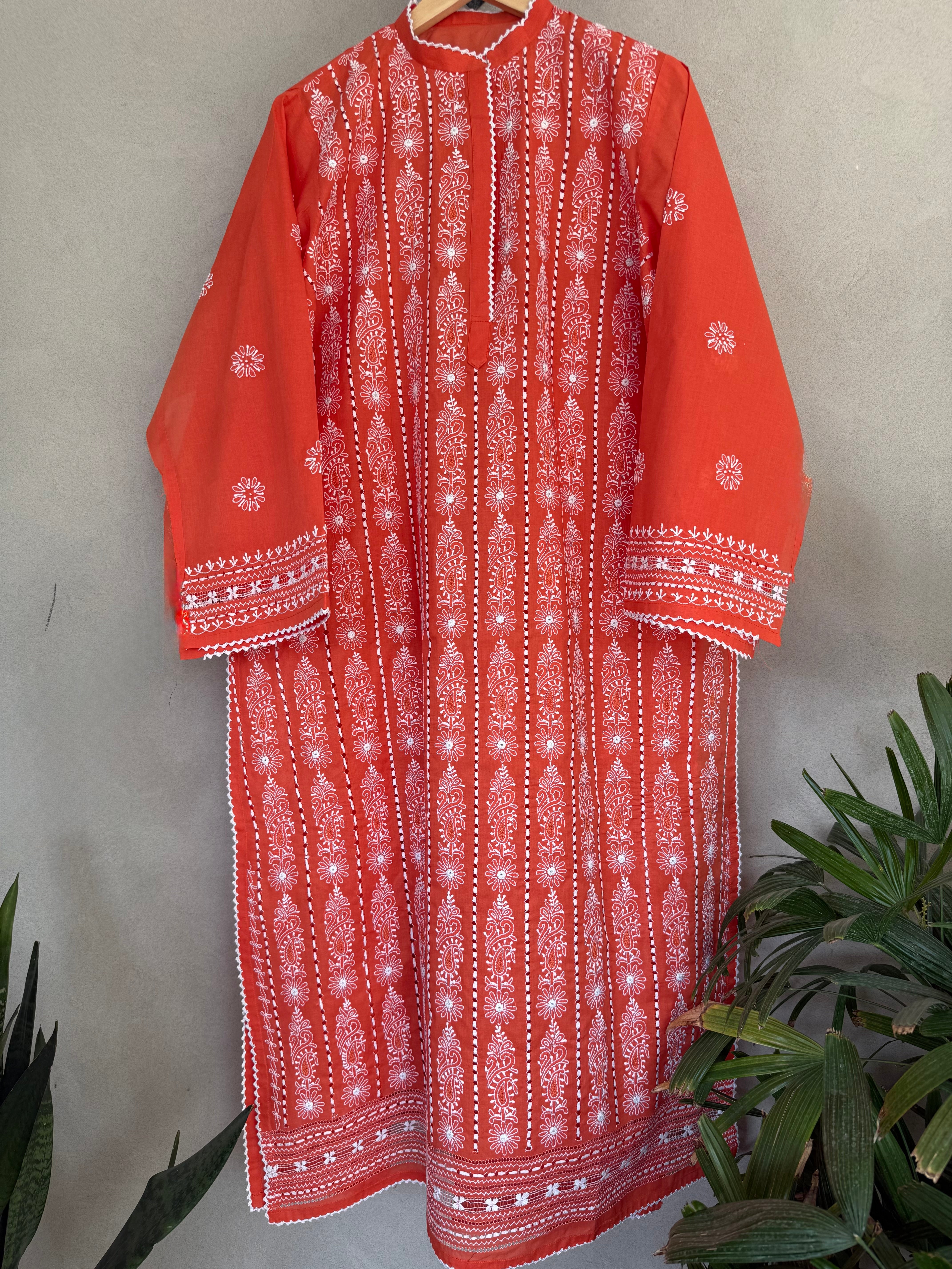 Orange and White Tarkashi