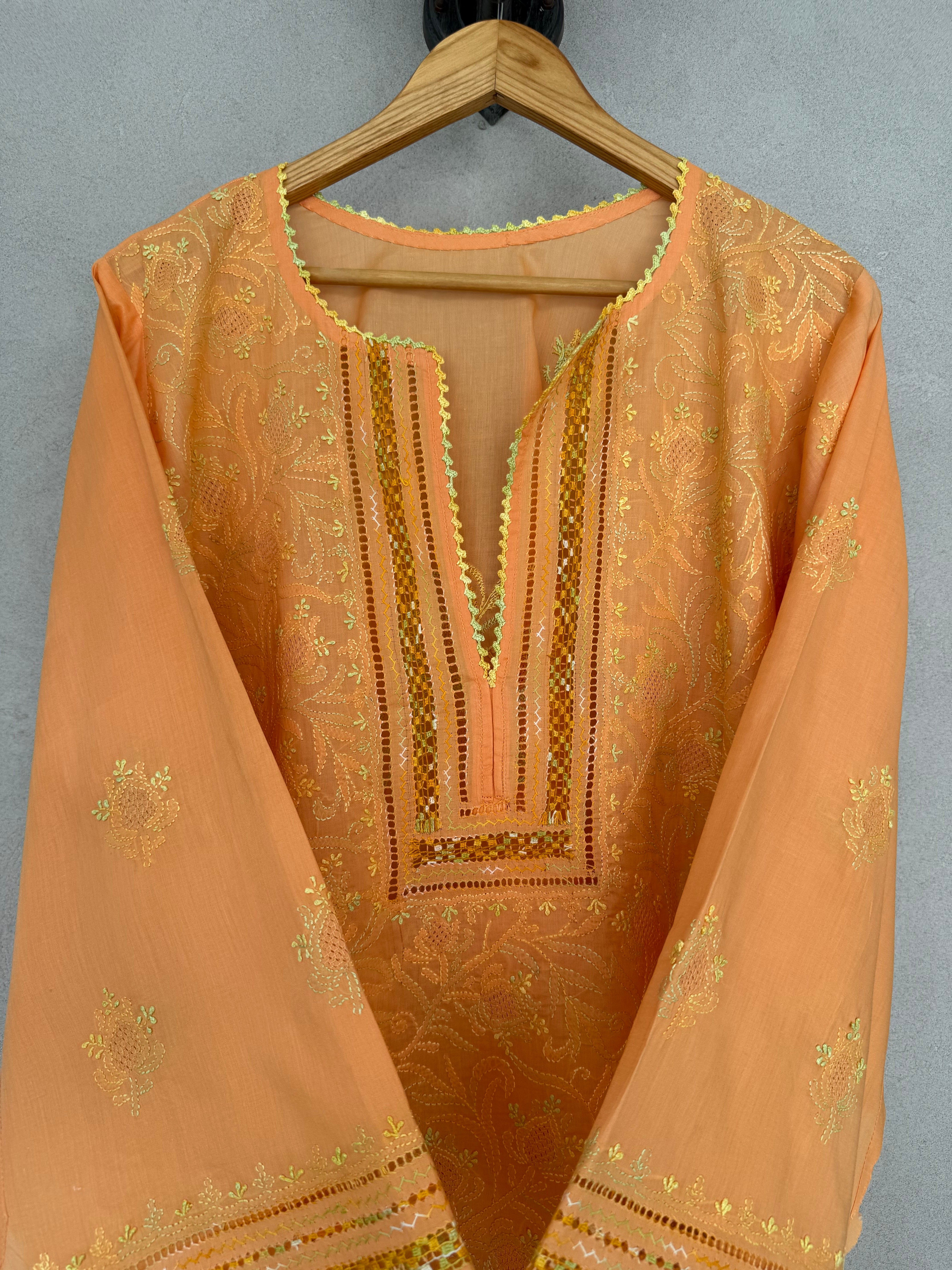 Orange Tarkashi kurta
