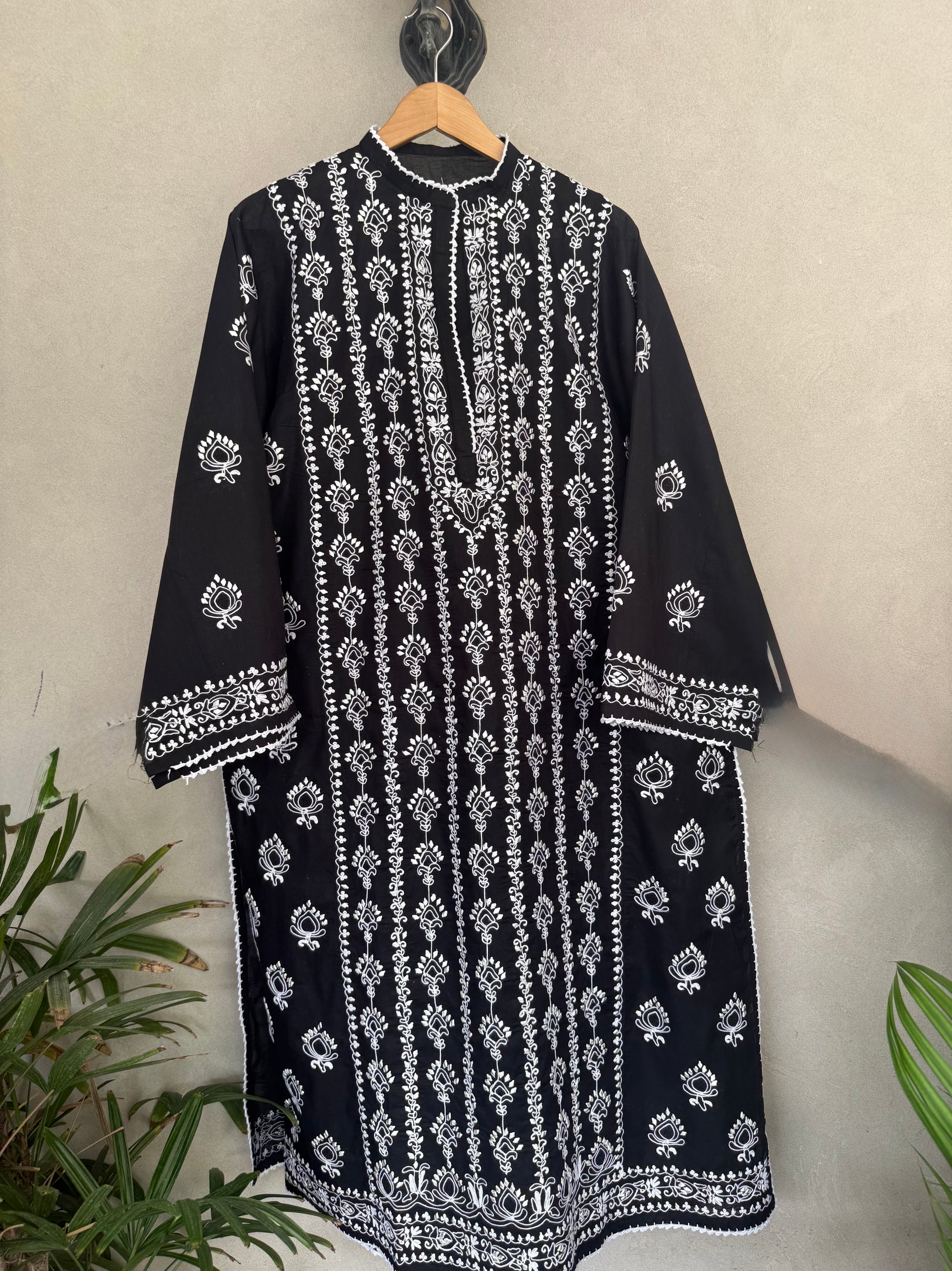 Black and White gota kurta
