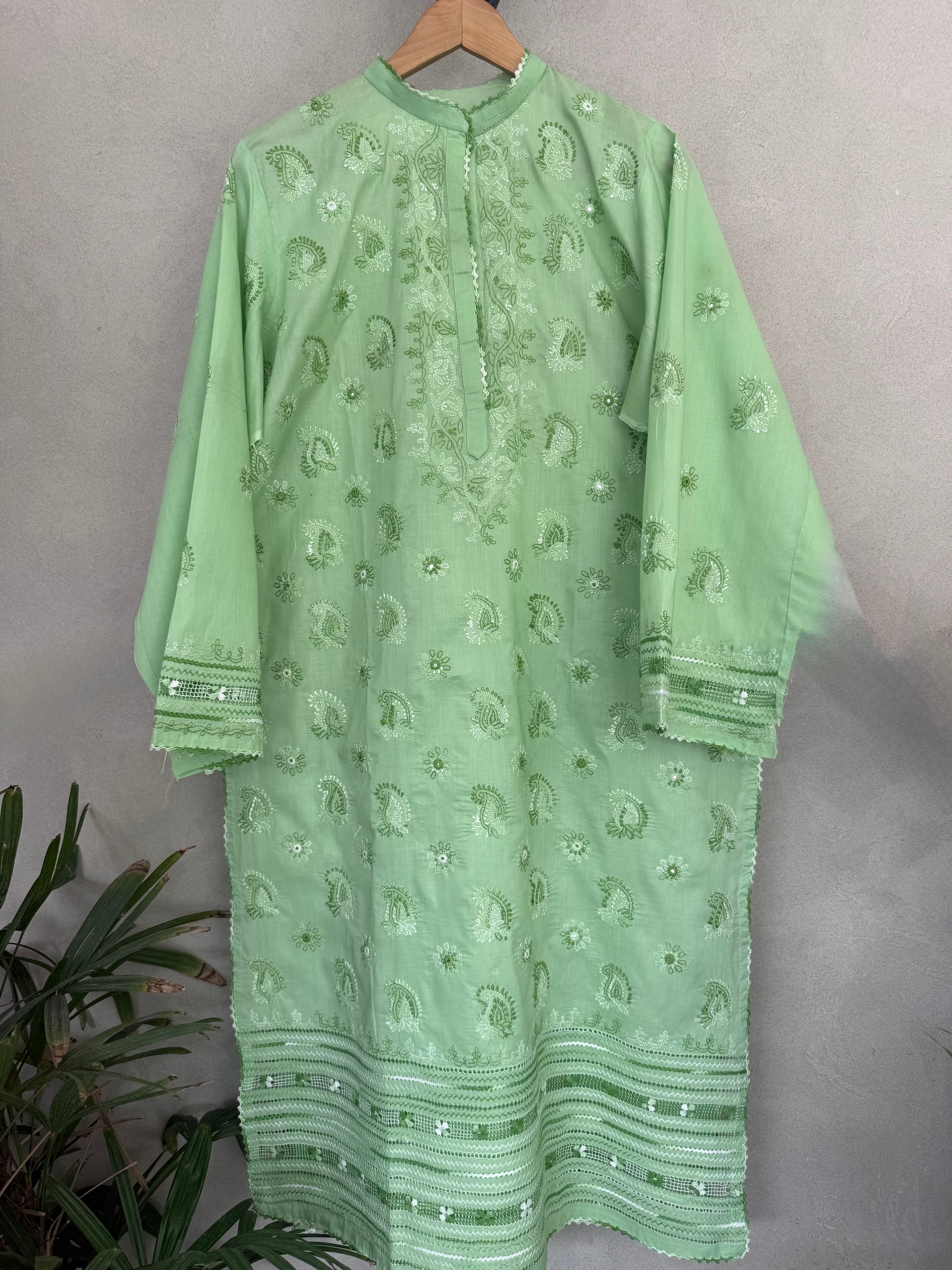 Green Tarkashi Hand Embroidered kurta