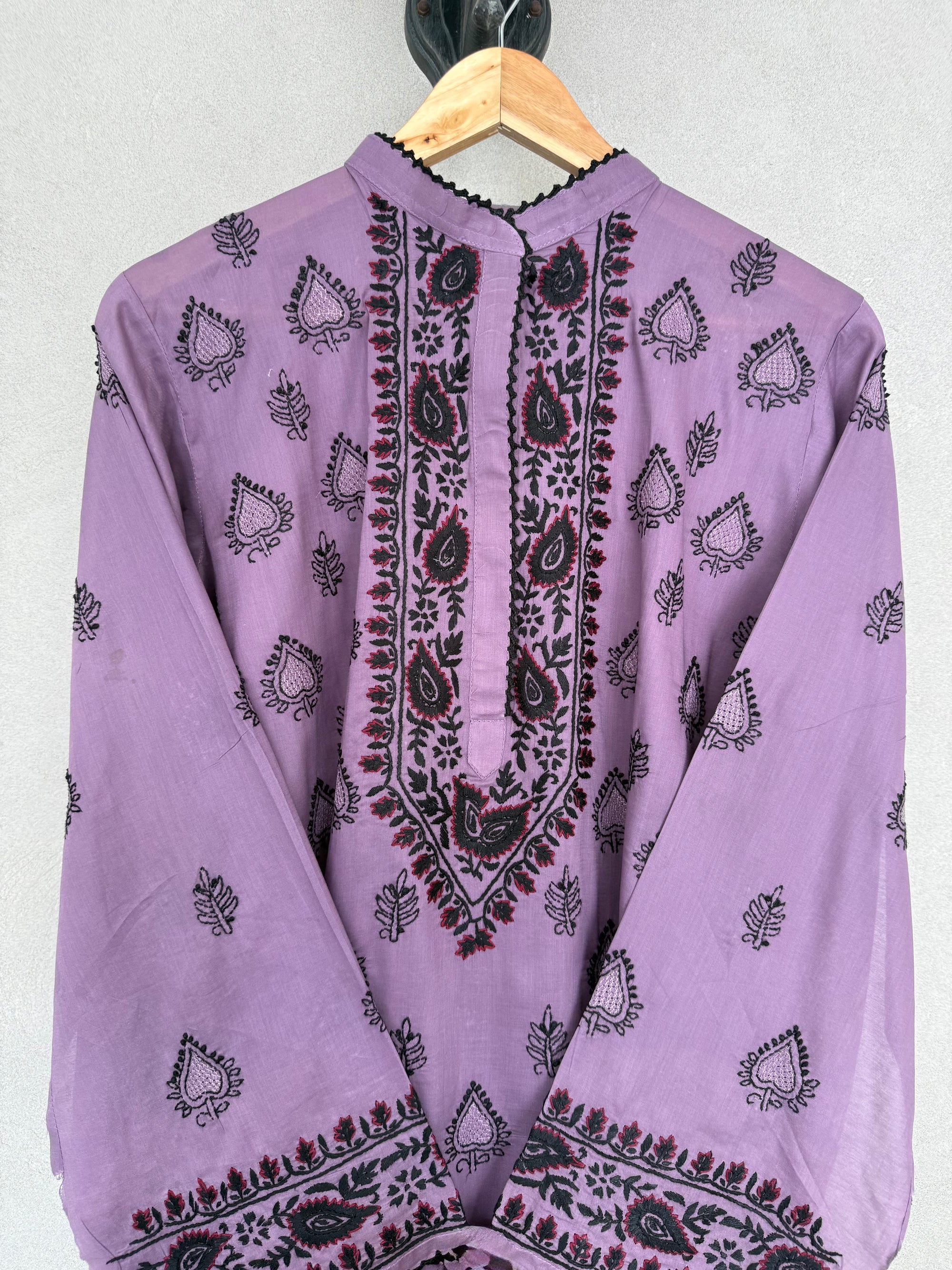 Purple kashmiri hand embroidery kurta