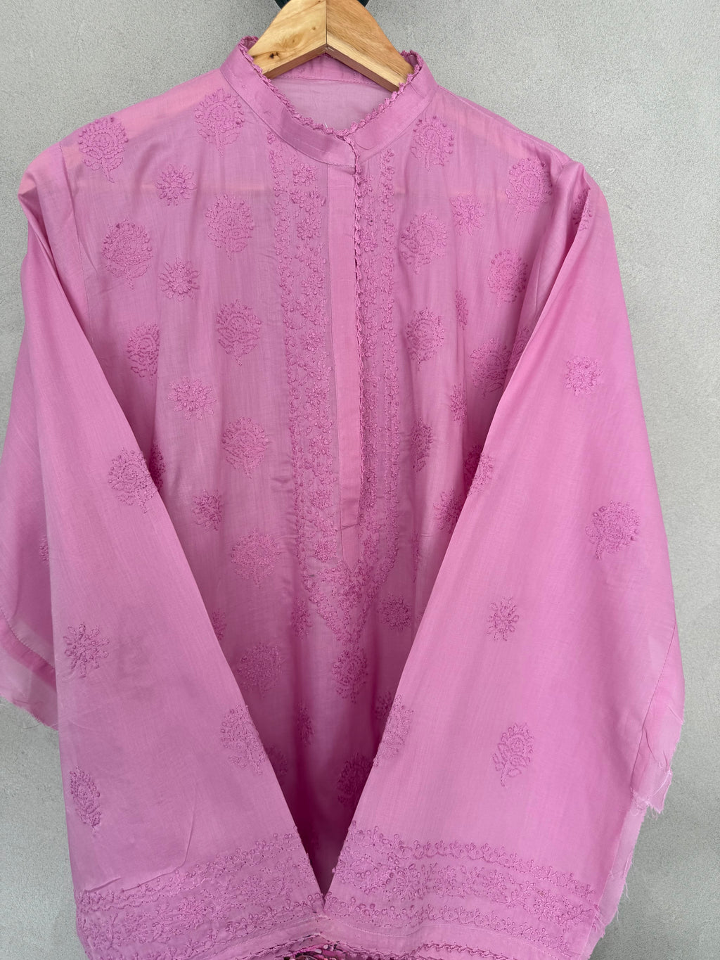 Lilac Hand embroidered kurta