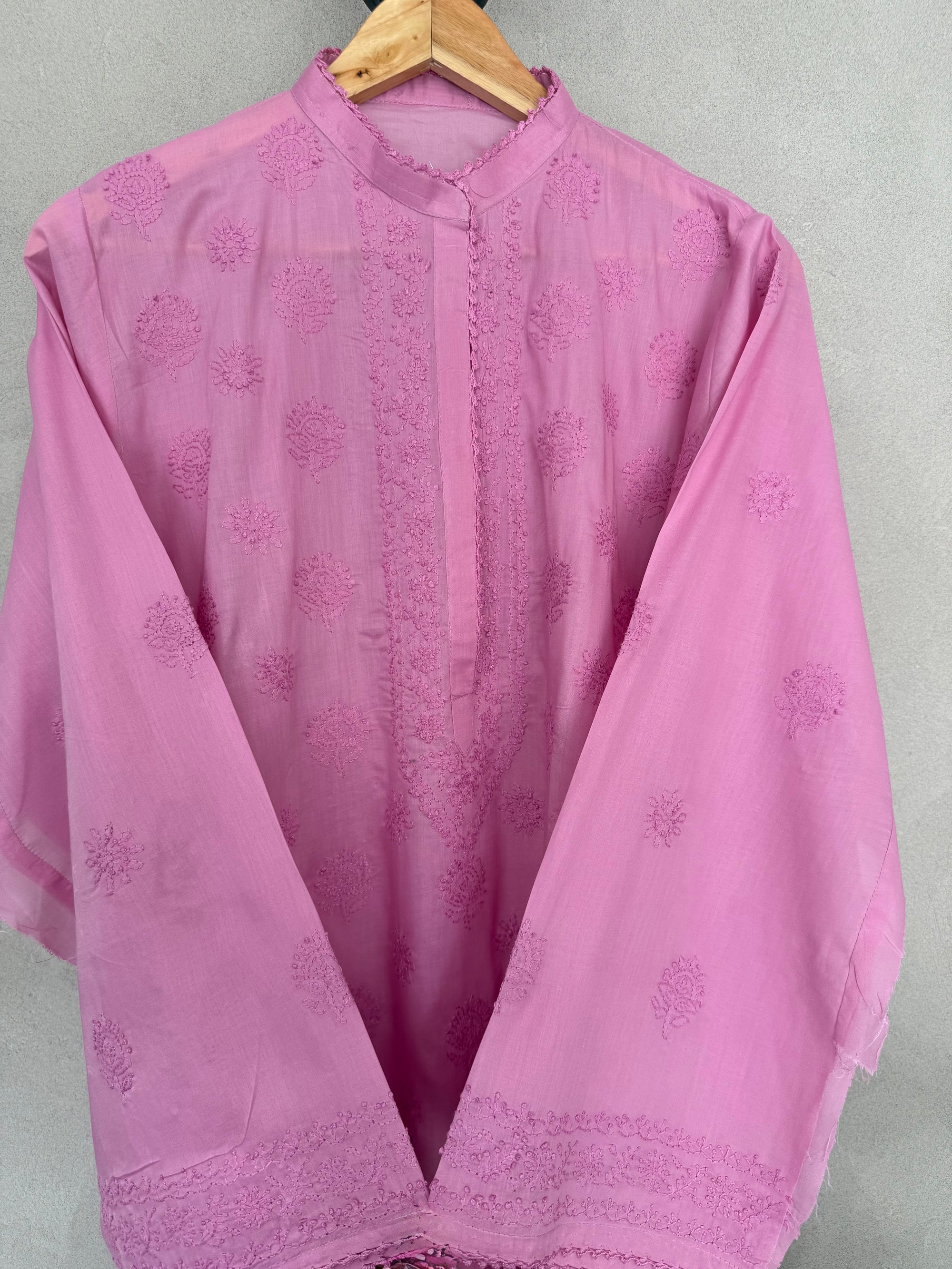 Lilac Hand embroidered kurta